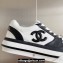 Chanel Calfskin CC Logo Sneakers Top Quality White/Black 2024