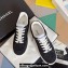 Chanel Suede Calfskin Logo Sneakers Top Quality Black 2024