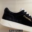 Chanel Suede Calfskin Logo Sneakers Top Quality Black 2024