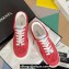 Chanel Suede Calfskin Logo Sneakers Top Quality Red 2024