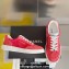 Chanel Suede Calfskin Logo Sneakers Top Quality Red 2024