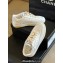 Chanel CC Logo Calfskin Sneakers G39978 White/Yellow 2024