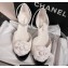 Chanel Mary Janes with Camellia and Ankle Strap White 2024