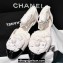 Chanel Mary Janes with Camellia and Ankle Strap White 2024