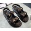 Chanel CC Logo Beach Sandals Patent Black Spring 2024