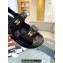 Chanel CC Logo Beach Sandals Patent Black Spring 2024