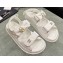 Chanel CC Logo Beach Sandals Camellia White Spring 2024