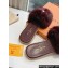 Louis Vuitton Mink Fur Lock It Flat Mules Burgundy 2024