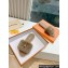 Louis Vuitton Mink Fur Lock It Flat Mules Camel 2024