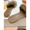 Louis Vuitton Mink Fur Lock It Flat Mules Camel 2024