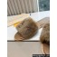 Louis Vuitton Mink Fur Lock It Flat Mules Camel 2024