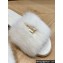 Louis Vuitton Mink Fur Lock It Flat Mules White 2024