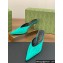 Gucci Heel 8.5cm crystal-embellished Satin Mules Green 2024