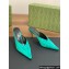 Gucci Heel 8.5cm crystal-embellished Satin Mules Green 2024