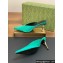 Gucci Heel 8.5cm crystal-embellished Satin Mules Green 2024