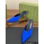 Gucci Heel 8.5cm crystal-embellished Satin Mules Blue 2024