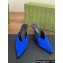 Gucci Heel 8.5cm crystal-embellished Satin Mules Blue 2024