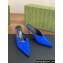 Gucci Heel 8.5cm crystal-embellished Satin Mules Blue 2024