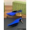 Gucci Heel 8.5cm crystal-embellished Satin Mules Blue 2024