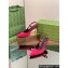 Gucci Heel 8.5cm crystal-embellished Satin Slingback Pumps Red 2024