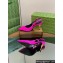 Gucci Heel 8.5cm crystal-embellished Satin Slingback Pumps Fuchsia 2024
