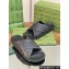 Gucci Criss-cross Rubber Women/Men Slide Sandals Black 2024
