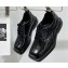 Prada Brushed leather Women/Men derby shoes 2EG427 Black 2024