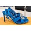 Louis Vuitton Heel 9cm LV Night Met Sandals in Satin Blue 2024