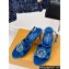 Louis Vuitton Heel 9cm LV Night Met Sandals in Satin Blue 2024