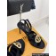 Louis Vuitton Heel 9cm LV Night Met Sandals in Satin Black 2024