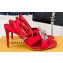 Louis Vuitton Heel 9cm LV Night Met Sandals in Satin Red 2024