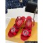 Louis Vuitton Heel 9cm LV Night Met Sandals in Satin Red 2024