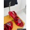 Louis Vuitton Heel 9cm LV Night Met Sandals in Satin Red 2024