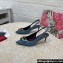 Dolce & Gabbana Heel 6.5cm Rainbow slingbacks in patchwork denim Blue 2024