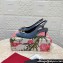 Dolce & Gabbana Heel 6.5cm Rainbow slingbacks in patchwork denim Blue 2024