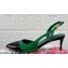 Dolce & Gabbana Heel 6.5cm Patent leather slingbacks Black/Green 2024