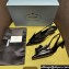 Prada Heel 4.5cm Brushed leather slingback pumps with floral appliques 1I317N Black 2024