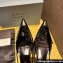 Prada Heel 4.5cm Brushed leather slingback pumps with floral appliques 1I317N Black 2024