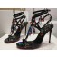 Christian Louboutin Heel 10cm leather Sandals with Pampillas Black 2024