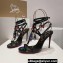 Christian Louboutin Heel 10cm leather Sandals with Pampillas Black 2024