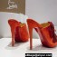 Christian Louboutin Heel 12cm Suede leather Mules with Sequins Rose Red 2024