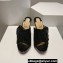 Christian Louboutin Heel 12cm Suede leather Mules with Sequins Rose Black 2024