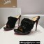 Christian Louboutin Heel 12cm Suede leather Mules with Sequins Rose Black 2024