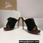 Christian Louboutin Heel 12cm Suede leather Mules with Sequins Rose Black 2024