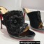 Christian Louboutin Heel 12cm Suede leather Mules with Sequins Rose Black 2024