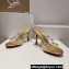 Christian Louboutin Heel 8.5cm PVC and iridescent nappa leather Degraqueen Mules Crystal Gold 2024