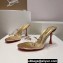 Christian Louboutin Heel 8.5cm PVC and iridescent nappa leather Degraqueen Mules Crystal Gold 2024