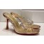 Christian Louboutin Heel 8.5cm PVC and iridescent nappa leather Degraqueen Mules Crystal Gold 2024