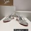 Christian Louboutin Heel 8.5cm PVC and iridescent nappa leather Degraqueen Mules Crystal Silver 2024