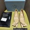 Prada Heel 4.5cm Brushed leather pumps with floral appliqués and Architectural details 1I363N Beige 2024